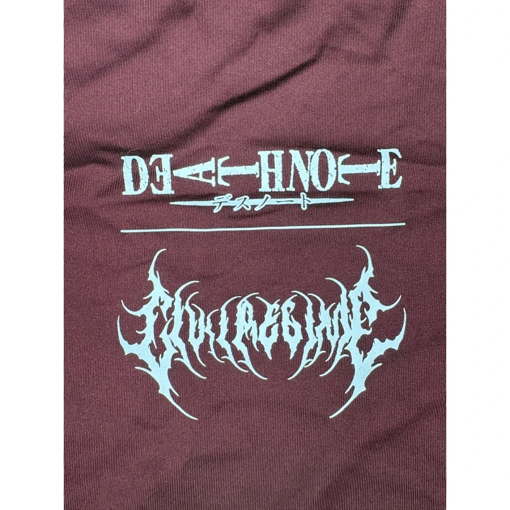 Civil Regime x Death Note Rash Guard Mens Medium Maroon Long Sleeve Anime Shirt
